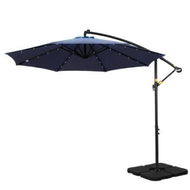 Detailed information about the product Instahut Outdoor Umbrella 3M Cantilever Beach LED w/Base Garden Shade Patio Navy