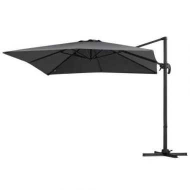 Instahut Outdoor Umbrella 3m Umbrellas Cantilever Stand Sun Roma 360 Degree Charcoal