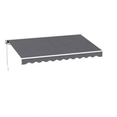 Instahut Retractable Folding Arm Awning Manual Sunshade 3.5M X 2.5M Grey