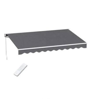 Instahut Retractable Folding Arm Awning Motorised Sunshade 3M X 2M Grey