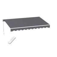 Detailed information about the product Instahut Retractable Folding Arm Awning Motorised Sunshade 3M X 2M Grey