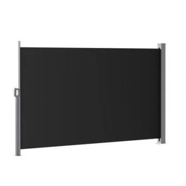 Instahut Side Awning Sun Shade Outdoor Retractable Privacy Screen 1.8X3M Black