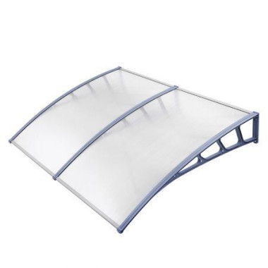 Instahut Window Door Awning Canopy 1.5mx2m Transparent Sheet Grey Plastic Frame