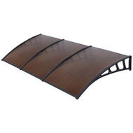 Detailed information about the product Instahut Window Door Awning Canopy 1.5mx3m Brown Sheet Black Plastic Frame