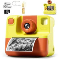 Detailed information about the product Instant Print Camera Kids 1080P HD Digital Video 32GB Card 3 Paper Rolls Photography Fun Yellow Gift Girls Boys 3-12 Years