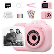 Detailed information about the product Instant Print Camera,1080P HD Dual Lens Selfie Camera,Digital Camera with 3 Rolls Paper and 32GB Card,Christmas Birthday Gifts-Pink