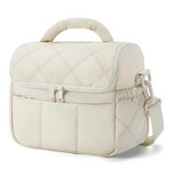Detailed information about the product Insulated Lunch Bags for Women, Cute Quilted Lunch Box, Lightweight Puffy Padded Waterproof Lunch Tote for Work Picnic Travel, 23 x 15 x 20 cm, White
