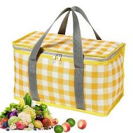 Detailed information about the product Insulated Picnic Bag Reusable Beach Bag Cooler Bags Cooler Bags With Zippered Top Insulated Bag For Hot Or Cold Picnic Beach Food Delivery Outdoor (Yellow & White)