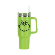 Detailed information about the product Insulated Tumbler Handle Straw Stainless Steel Travel Coffee Cup Grinch Christmas Name Double Wall Cold Hot 1182ml