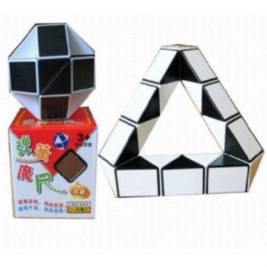 Intelligent White + Black Shape-Changing Magic Ruler Puzzle Fun Special Toys Cube.