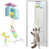 Detailed information about the product Interactive Automatic Cat Toy for Indoor Cats, Electric Door Hanging Toy with Feather Plush Caterpillar for Kittens Fun Chase & Exercise (Blue)
