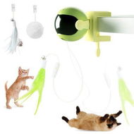 Detailed information about the product Interactive Cat Toys for Indoor Cats, Hanging Automatic Kitten Feather Toys Retractable Rope, Cat Toys with Feather & Fluff Ball & Tassel