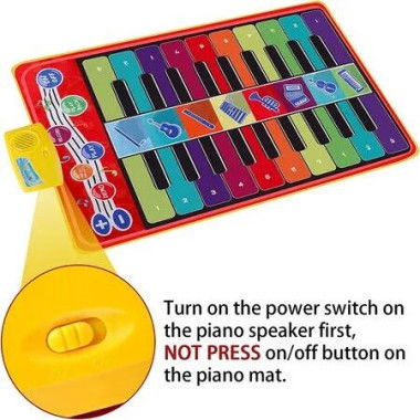 Interactive Piano Mat for Kids - Dual Play Modes for Boys and Girls - Musical Keyboard Playmat