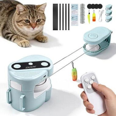 Interactive Toy for Domestic Cats, USB Rechargeable, Portable, Fun, with Analog Sounds and Remote Control for Exercise