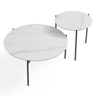 Detailed information about the product Interior Ave - Bianco Nested Coffee Table Set - White Marble Stone