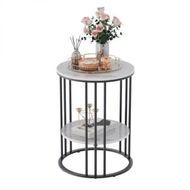 Detailed information about the product Interior Ave - Cleo Black Two Shelf Stone Side Table