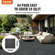 Detailed information about the product Interlocking Deck Tiles 54 Pack 12x12 Plastic for Porch Dark Grey