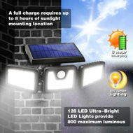 Detailed information about the product IP65 Waterproof Solar Motion Sensor Lights/Security LED Flood Light with 3 Adjustable Heads,270 Wide Angle Illumination