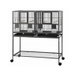i.Pet 106cm 2-in-1 Bird Cage Aviary with Divider Parrot Budgie Wheels Black. Available at Crazy Sales for $189.95
