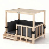 Detailed information about the product i.Pet 2in1 Dog Kennel Crate Furniture Grey Bedding Wooden House Indoor