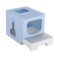 Detailed information about the product i.Pet Cat Litter Box Large Tray Kitty Toilet Enclosed Hooded Foldable Cat Litter Box Scoop Blue