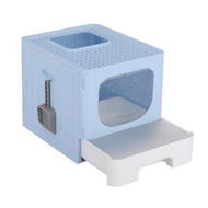 Detailed information about the product i.Pet Cat Litter Box Large Tray Kitty Toilet Enclosed Hooded Foldable Scoop Blue