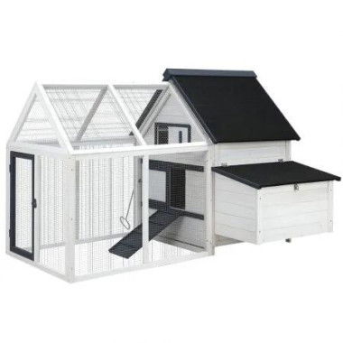 i.Pet Chicken Coop Rabbit Hutch 166cm x 120cm x 112cm Large Chicken Coop House Run Cage Wooden