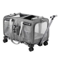 Detailed information about the product i.Pet Pet Carrier Swivel Wheels Foldable Cat Dog Trolley Stroller Travel Bag Grey