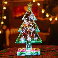 Detailed information about the product Iridescent Prismatic Christmas Tree USB Powered Decorative Night Light Christmas Decoration for Fireplace,Bedroom,Home,Party,Wedding