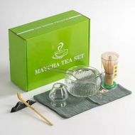 Detailed information about the product Japanese Tea Set 7pcs Matcha Whisk Set Matcha Bowl with Pouring Spout Bamboo Matcha Whisk Scoop Matcha Whisk Holder Tea Making Kit WHITE GLASS