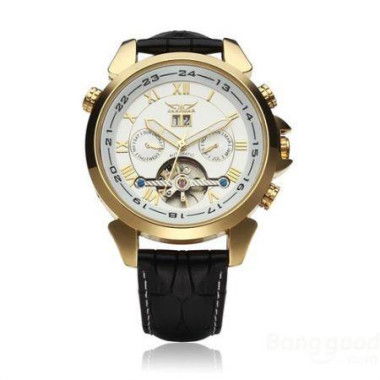 JARAGAR Automatic Mechanical Luxury Flywheel Men Wrist Watch - White