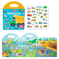 Detailed information about the product Jelly Sticker Book Quiet Busy Book For Kids - Reusable Stickers For Toddlers - Christmas & Birthday Gift For Kids - Vehicles