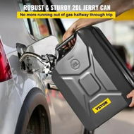 Detailed information about the product Jerry Fuel Can, 5.3 Gallon / 20 L Portable Jerry Gas Can with Flexible Spout System, Rustproof é”›?Heat-resistant Steel Fuel Tank for Cars Trucks Equipment, Black