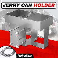 Detailed information about the product Jerry Gas Can Holder Lockable Metal Fuel Jug Container Petrol Rack Water Carrier Bracket Toolbox for Camper Caravan Trailer Silver