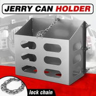 Detailed information about the product Jerry Gas Can Holder Lockable Metal Fuel Jug Container Water Petrol Canister Rack Carrier Toolbox Bracket for Camper Trailer Caravan Silver