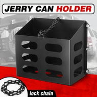 Detailed information about the product Jerry Gas Can Holder Metal Lockable Fuel Jug Canister Rack Liquid Container Petrol Carrier Bracket Toolbox for Camper Caravan Trailer Black