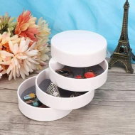 Detailed information about the product Jewellery Storage Box Round 4 Layer Organiser With Lid For Necklaces Rings Earrings