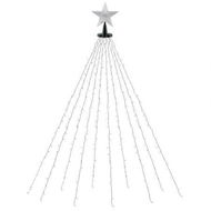 Detailed information about the product Jingle Jollys 2.5M Christmas Lights Waterfall String Light 300 LED Star Topper