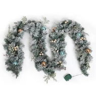 Detailed information about the product Jingle Jollys 2.7m Christmas Garland with LED Lights Snowy Decoration Xmas Party