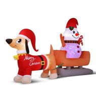 Detailed information about the product Jingle Jollys Christmas Inflatable Snowman Dog 4.2M Tall Outdoor Decorations Illuminated