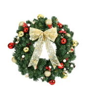 Detailed information about the product Jingle Jollys Christmas Wreath 60CM LED Garland Berries Bow Baubles Xmas Decor