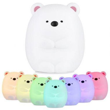 JM - 03 LED Rechargeable Silicone Bear Night Light For Bedroom