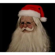 Detailed information about the product Jolly Christmas Disguise: Complete Santa Claus Costume with Latex Mask, Wig, Beard, and Outdoor Ornament for a Festive Holiday Look (Male)