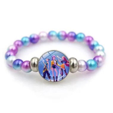 K Pop Bracelet Movie Lovers Gift Accessory Colorful Beaded Bangle Jewelry, Style B