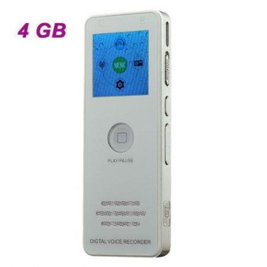 K5 Professional High-definition Digital Voice Recorder Dictaphone With LED Screen And MP3 Player Function - White (4GB)
