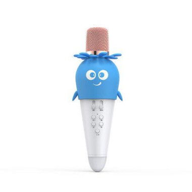 K5 Wireless Karaoke Microphone Home Microphone Cartoon Carrot Children Handheld Microphone Audio Microfone Condensador Blue