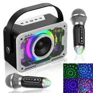 Detailed information about the product Karaoke Machine 2 Wireless Karaoke Microphones with Disco Lights Portable Bluetooth Speaker, Singing Machine with PA System Supports AUX/USB/TF