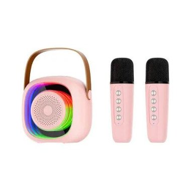 Karaoke Machine for Kids, Gifts for Girls Age 4-12, Mini Portable Bluetooth Karaoke Speaker with Wireless Microphone (Pink)