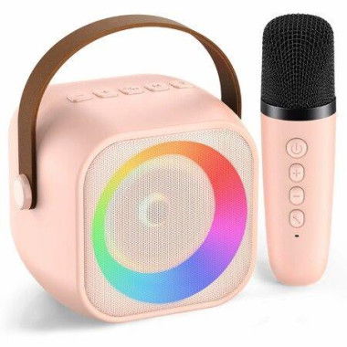 Karaoke Machine for Kids,Karaoke Gifts for Girls Ages 3+ Year Old Birthday Party,Christmas Toys Gift for Girls (Pink,1 mic)