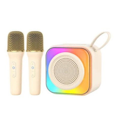 Karaoke Machine for Singing, Portable Bluetooth Speaker with 2 Wireless Microphones, Ideal Entertainment for Home Parties, Gatherings and Celebrations